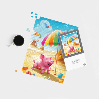 Pig On A Beach Holiday Jigsaw Puzzle