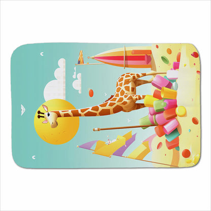 A Giraffe On A Beach Holiday Sherpa Blanket