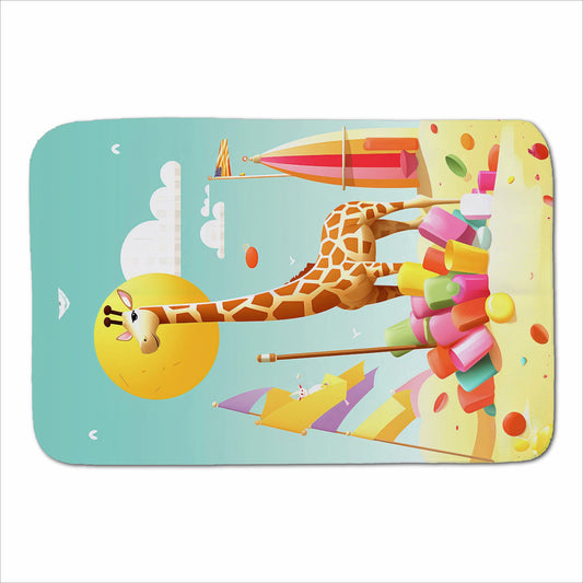 A Giraffe On A Beach Holiday Sherpa Blanket