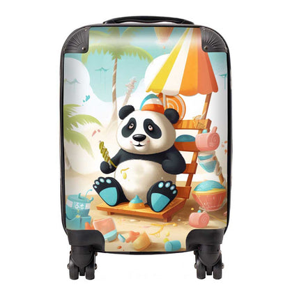 Happy Panda On A Beach Holiday Suitcase