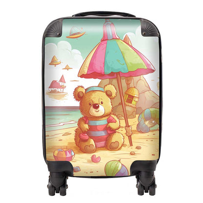 Lucky Teddy Bear On A Beach Holiday Suitcase