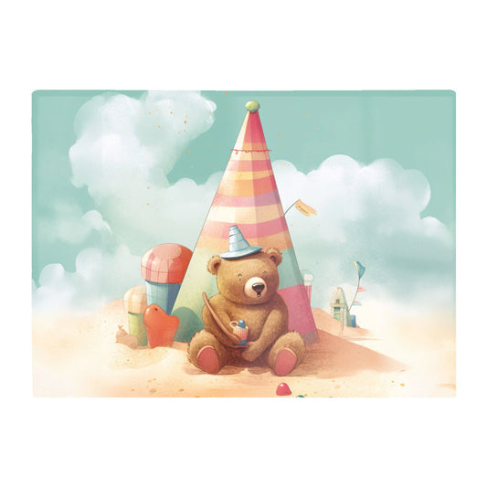 A Bear On A Beach Holiday Glass Chopping Board