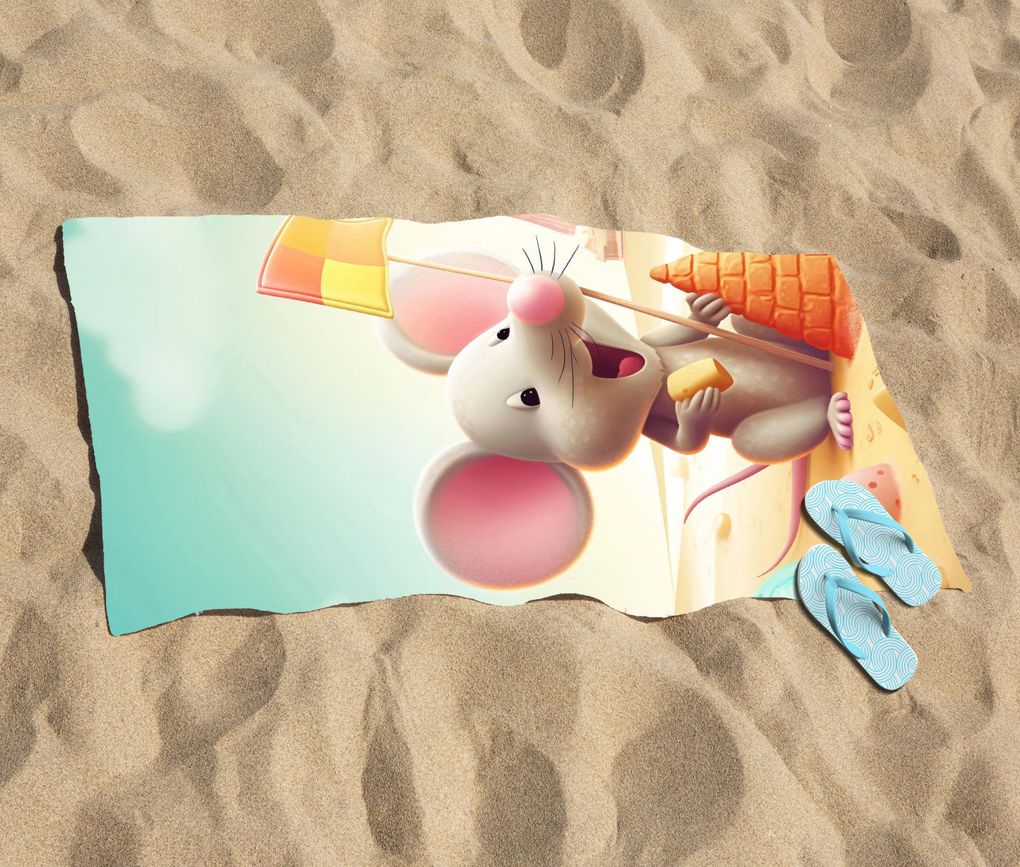 A Mouse On A Beach Holiday Beach Towel