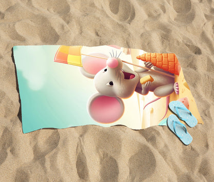 A Mouse On A Beach Holiday Beach Towel