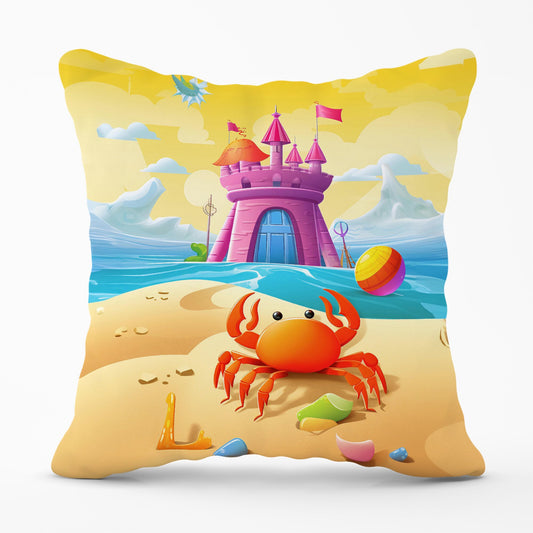 Orange Crab On A Beach Holiday Cushions