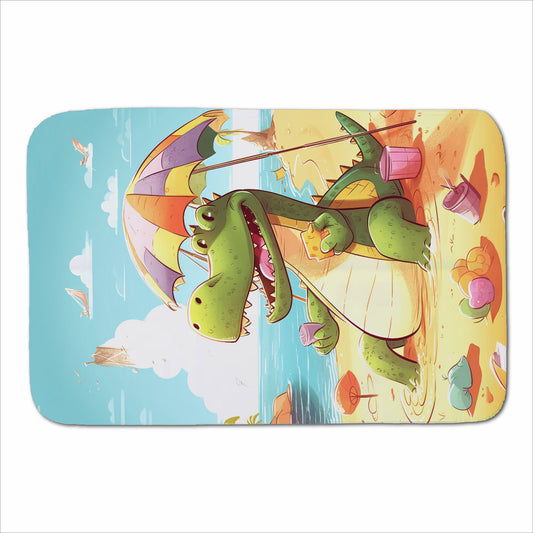 A Crocodile On A Beach Holiday Sherpa Blanket