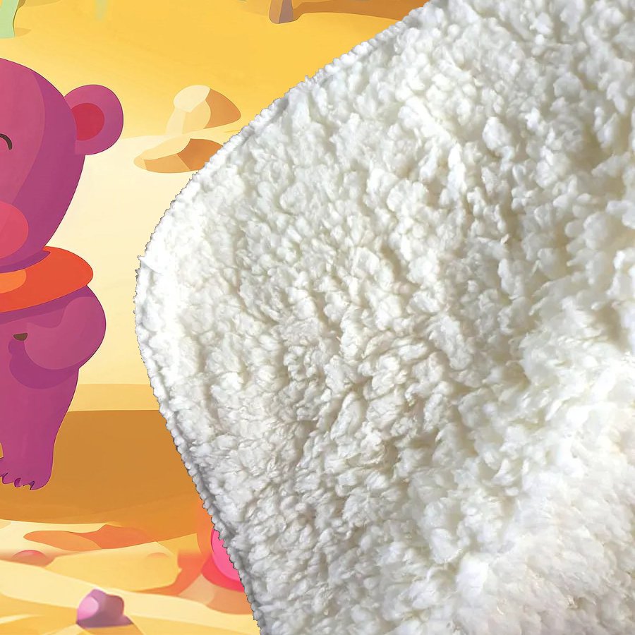 Purple Bear On A Beach Holiday Sherpa Blanket
