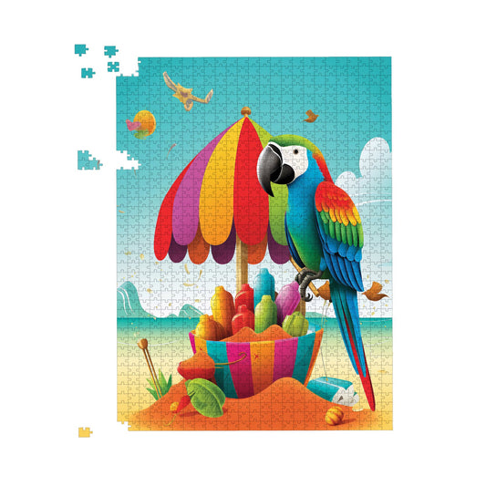 Parrot On A Beach Holiday Jigsaw Puzzle