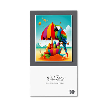 Parrot On A Beach Holiday Jigsaw Puzzle