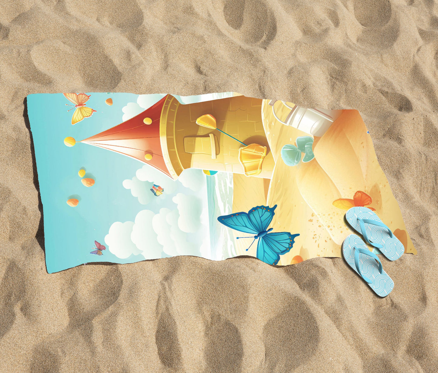Butterflies On A Beach Holiday Beach Towel