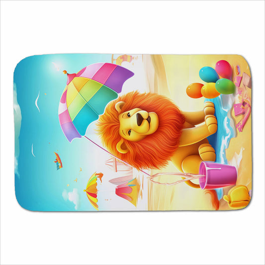 Lion On A Beach Holiday Sherpa Blanket