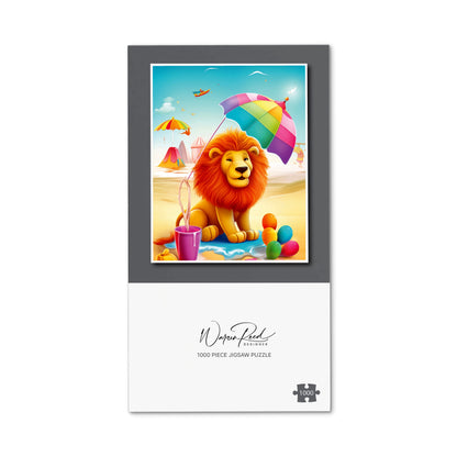 Lion On A Beach Holiday Jigsaw Puzzle