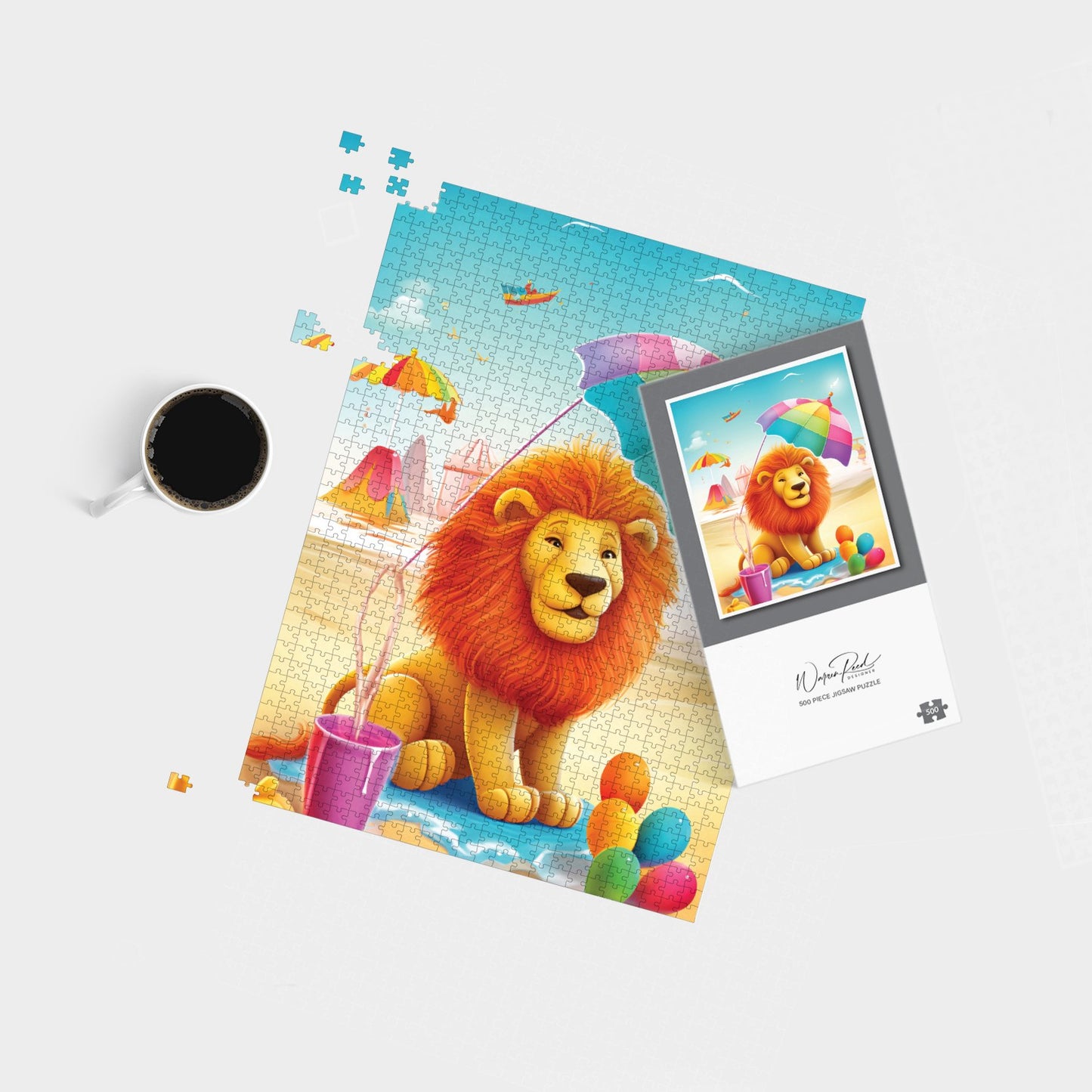 Lion On A Beach Holiday Jigsaw Puzzle