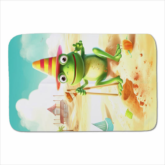 Happy Frog On A Beach Holiday Sherpa Blanket