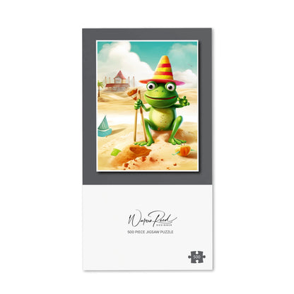 Happy Frog On A Beach Holiday Jigsaw Puzzle