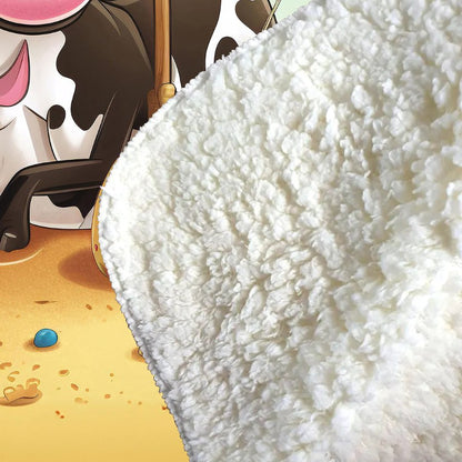 Cow On A Beach Holiday Sherpa Blanket