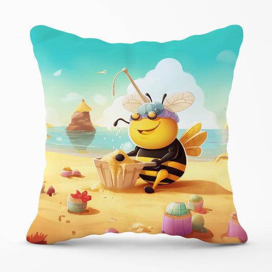 Bumblebee On A Beach Holiday Cushions