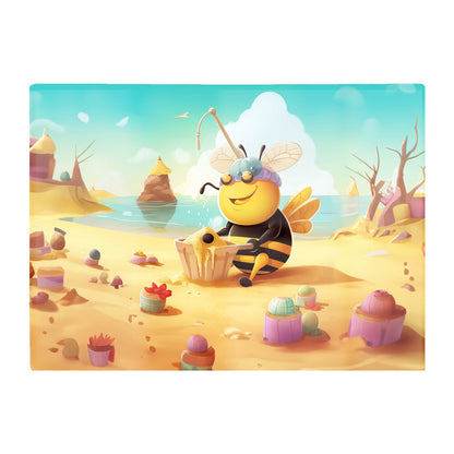 Bumblebee On A Beach Holiday Glass Chopping Board