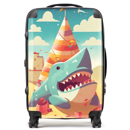 Shark On A Beach Holiday Suitcase