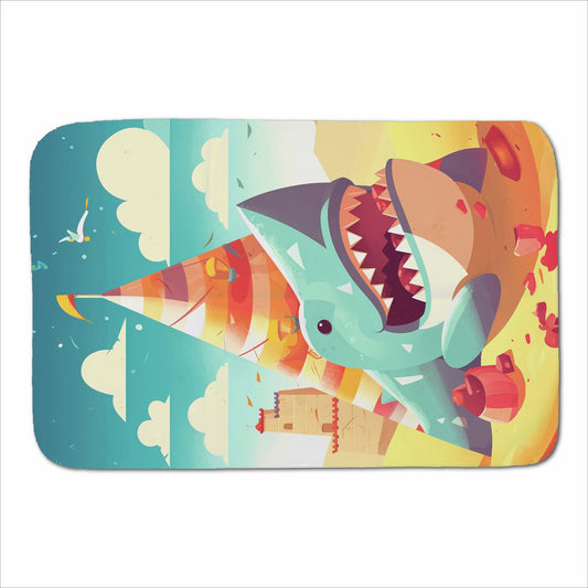 Shark On A Beach Holiday Sherpa Blanket