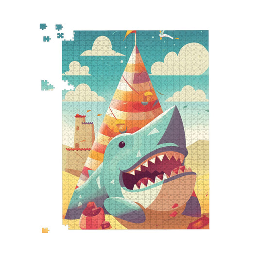 Shark On A Beach Holiday Jigsaw Puzzle