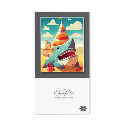 Shark On A Beach Holiday Jigsaw Puzzle