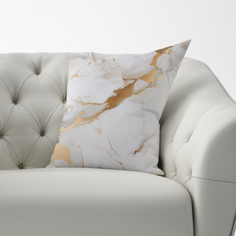 White Marble With Gold Cushions