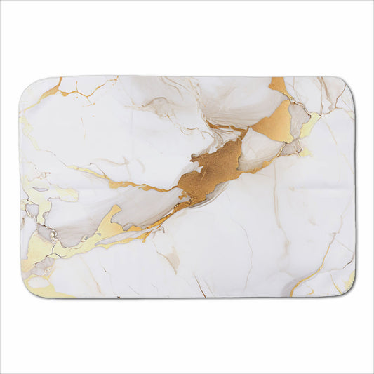 White Marble With Gold Sherpa Blanket
