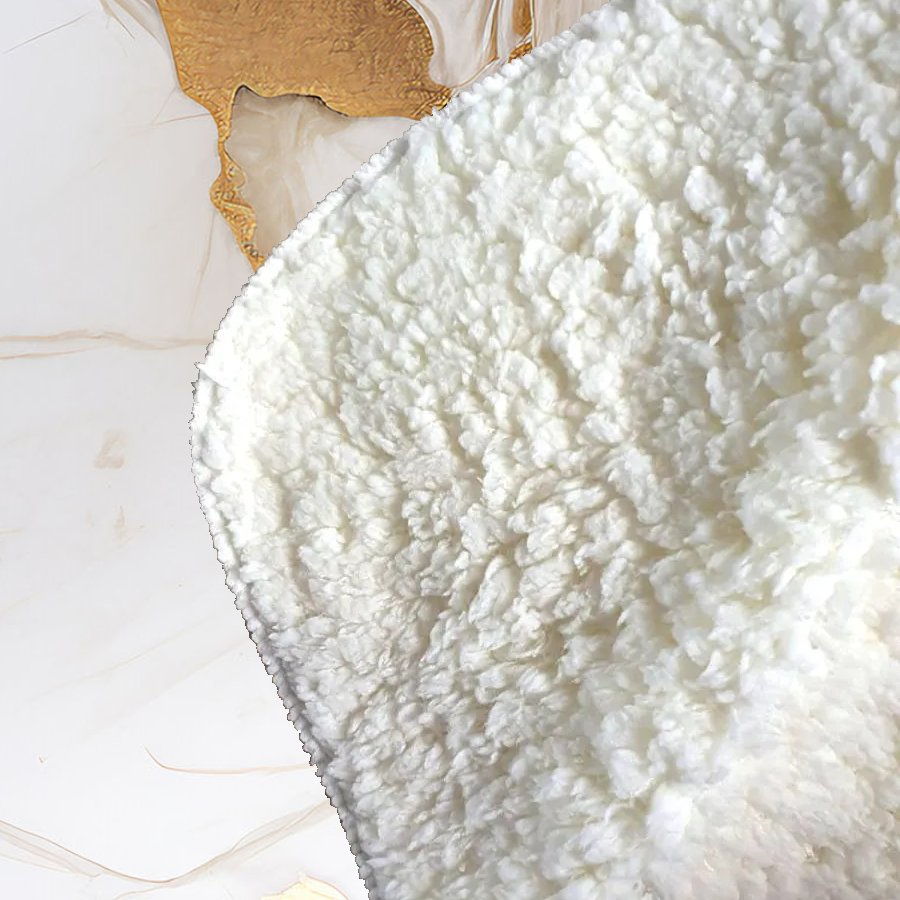 White Marble With Gold Sherpa Blanket