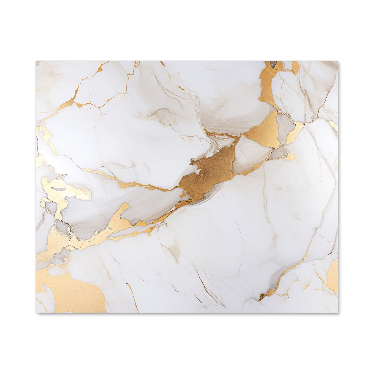 White Marble With Gold Kitchen Splashback