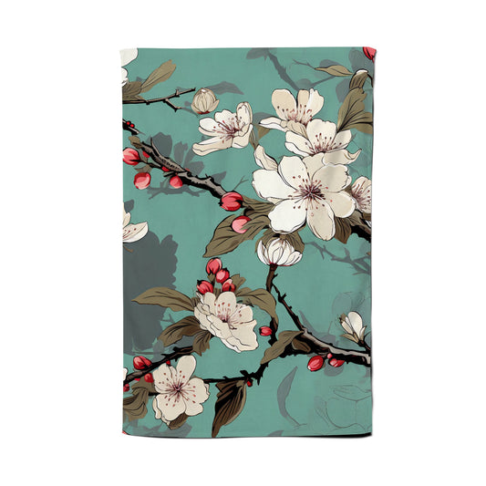 Pink Blossom Asian Design Tea Towel