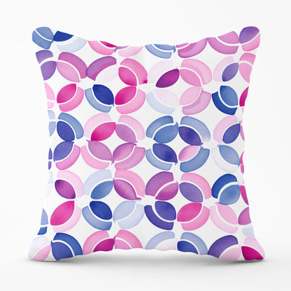Interlocking Pink Blue Shape Cushions
