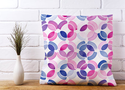 Interlocking Pink Blue Shape Cushions