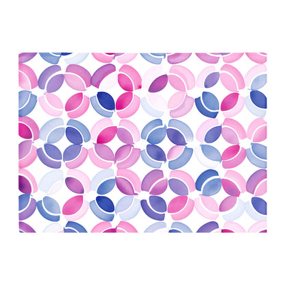 Interlocking Pink Blue Shape Glass Chopping Board