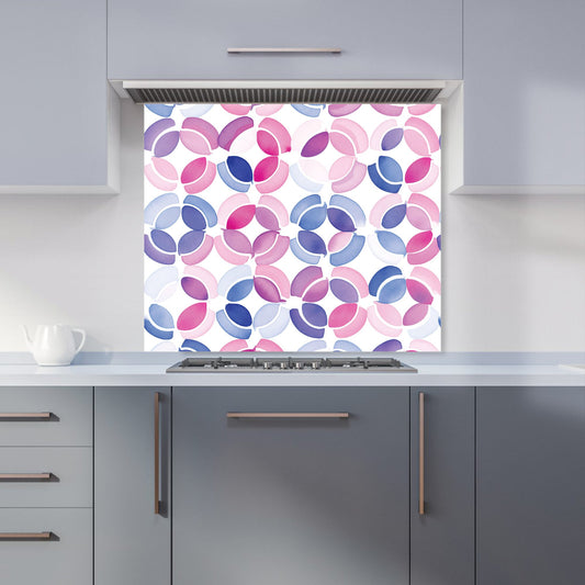 Interlocking Pink Blue Shape Kitchen Splashback