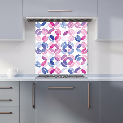 Interlocking Pink Blue Shape Kitchen Splashback