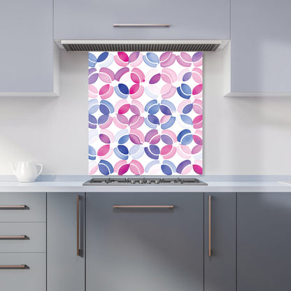 Interlocking Pink Blue Shape Kitchen Splashback