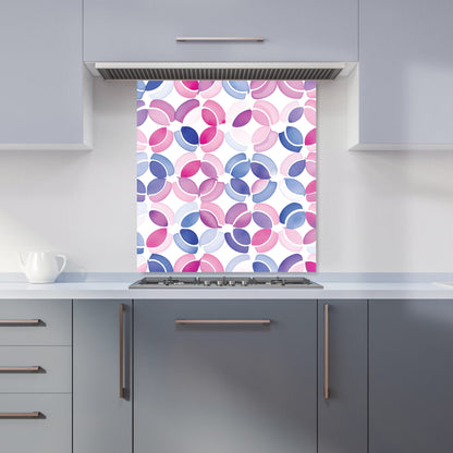 Interlocking Pink Blue Shape Kitchen Splashback