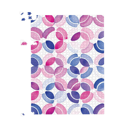 Interlocking Pink Blue Shape Jigsaw Puzzle