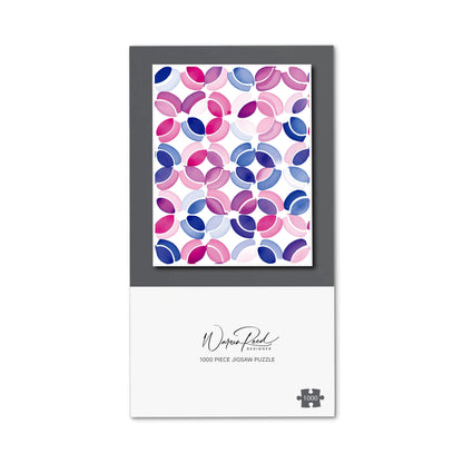 Interlocking Pink Blue Shape Jigsaw Puzzle