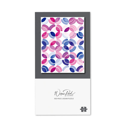 Interlocking Pink Blue Shape Jigsaw Puzzle