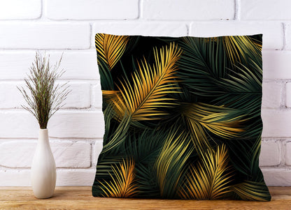 Golden Palm Leaves Cushions