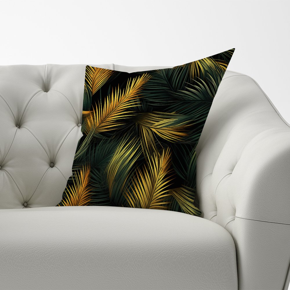 Golden Palm Leaves Cushions