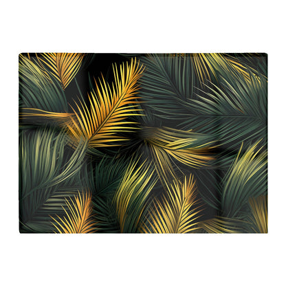 Golden Palm Leaves Glass Chopping Board