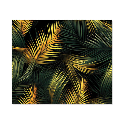 Golden Palm Leaves Kitchen Splashback