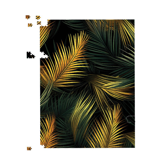 Golden Palm Leaves Jigsaw Puzzle