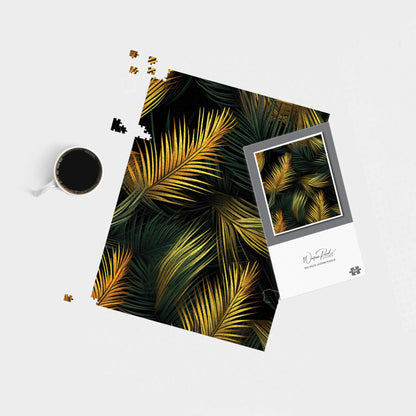 Golden Palm Leaves Jigsaw Puzzle