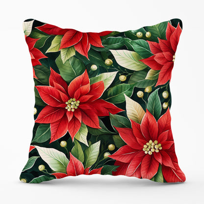 Poinsetta Watercolour Cushions