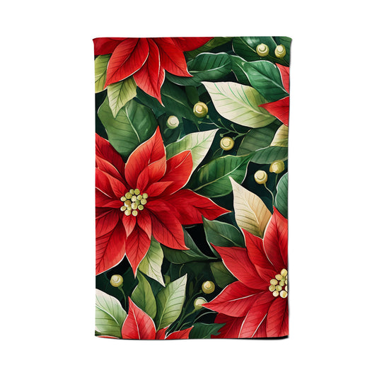 Poinsetta Watercolour Tea Towel