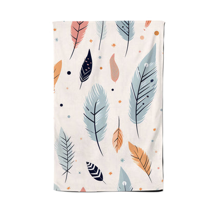Pastel Feather Pattern Tea Towel